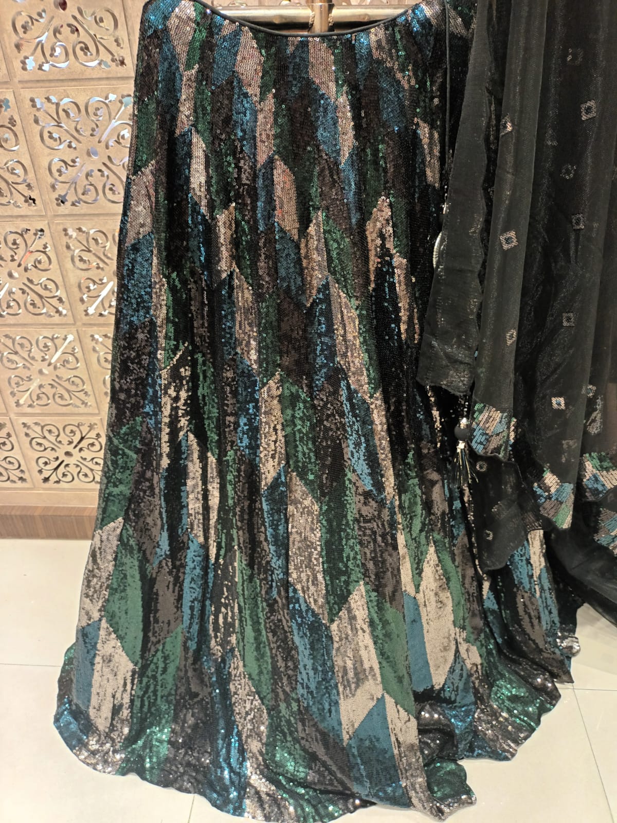 COCKTAIL,PARTY WEAR,SINE SEQUINS FABRIC LEHENGA CHOLI