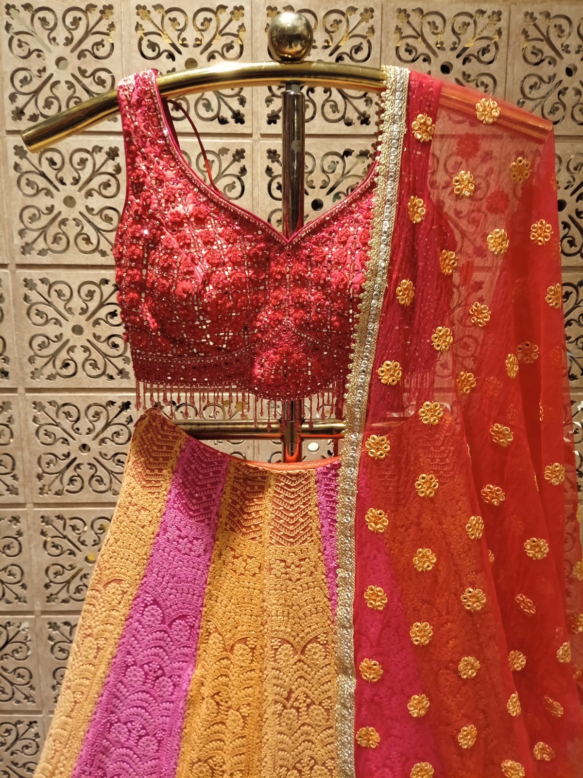 TRADITIONAL,CHIKANKARI,THREAD WORK LEHENGA CHOLI
