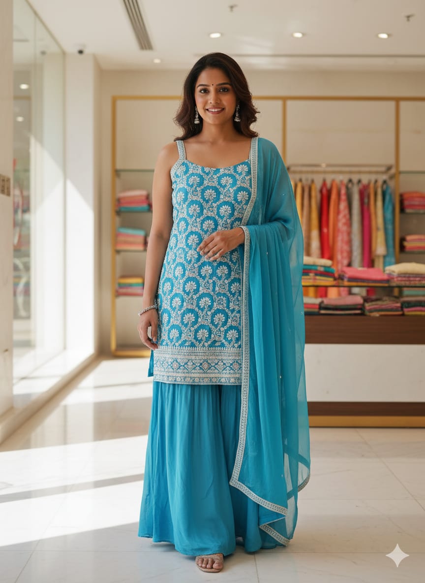 SPHAGATTI STYLE PALAZZO SET FESTIVE OCCASSION,PARTY WEAR OUTFIT