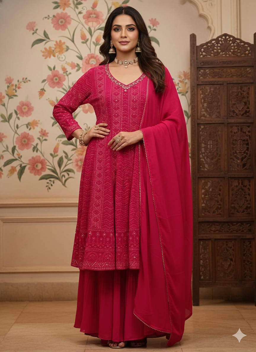 LUCKHNAVI ANARKALI DRESS,EVENING SANGEET PARTY WEAR