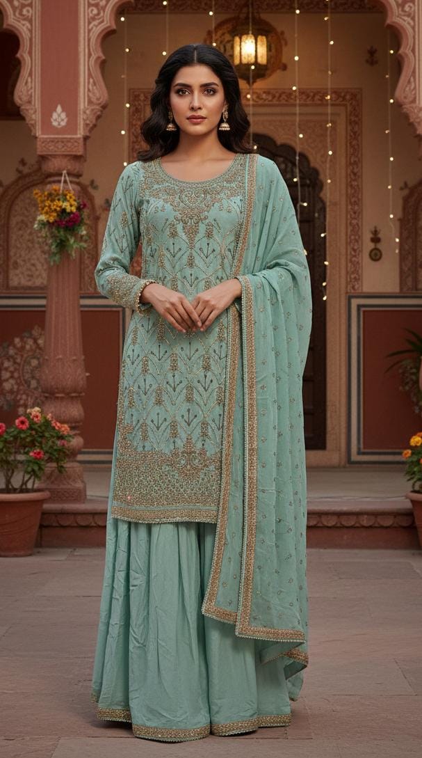 PALAZZO SET EVENING OUTING,RECEPTION, SANGEET,PARTY WEAR