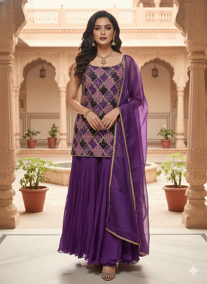 SPAGHATTI STYLE PALAZZO SET,SANGEET,MEHNDI,FESHTIVE OCCASSION PARTY WEAR