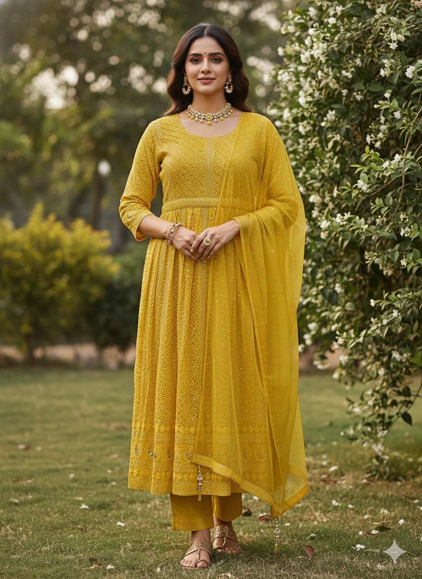 PALAZZO KURTA SET HALDI,SEMI OCCASSION,FESTIVE PARTY WEAR