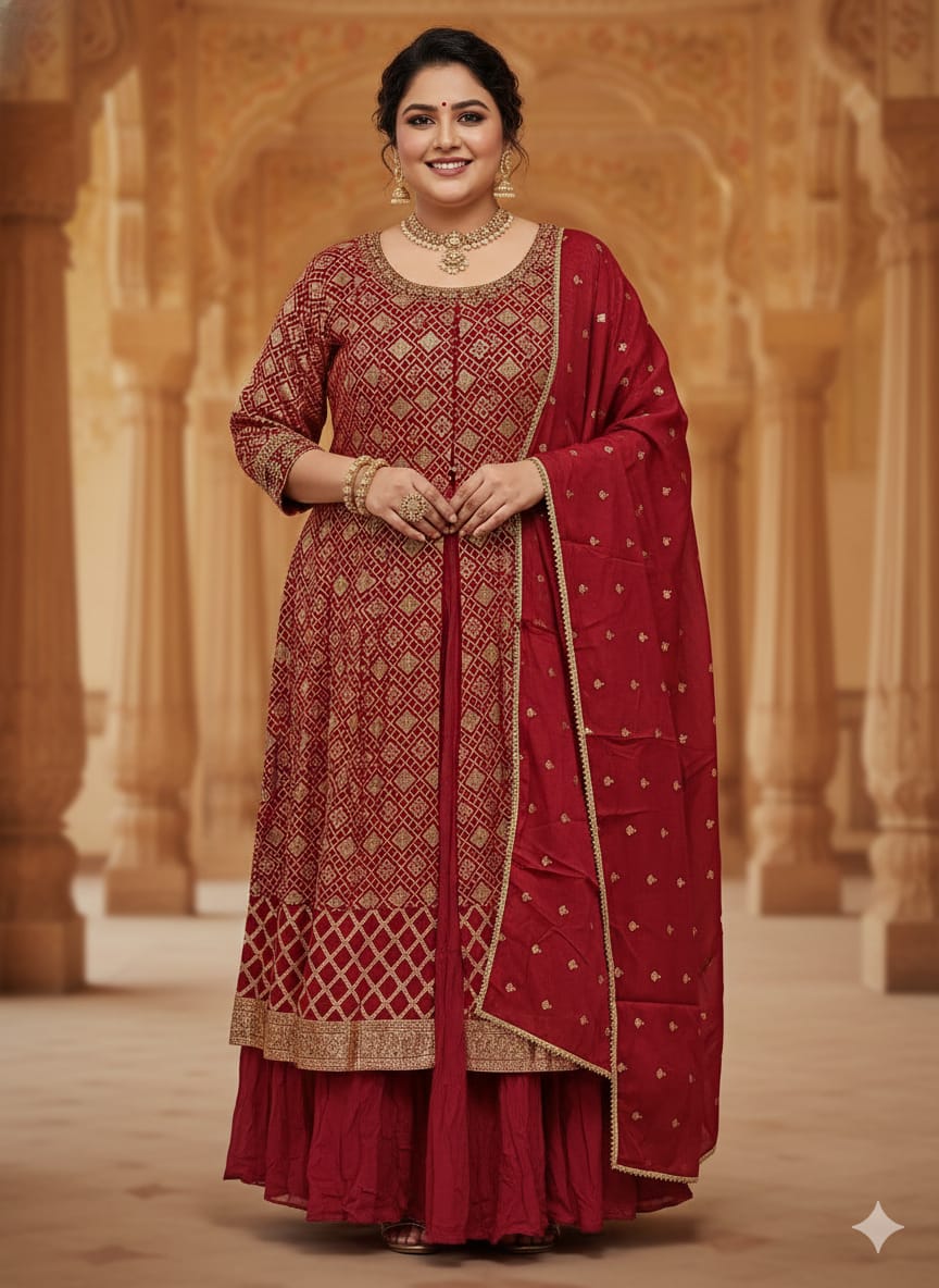 BANARSI LOOK ANARAKLI DRESS, WEDDING,TRADITIONAL,FESTIVE OCCASSION WEAR