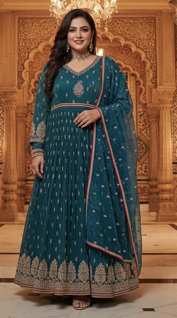 FESTIVE ANARKALI DRESS RECEPTIO,WEDDING EVENING OCCASSION