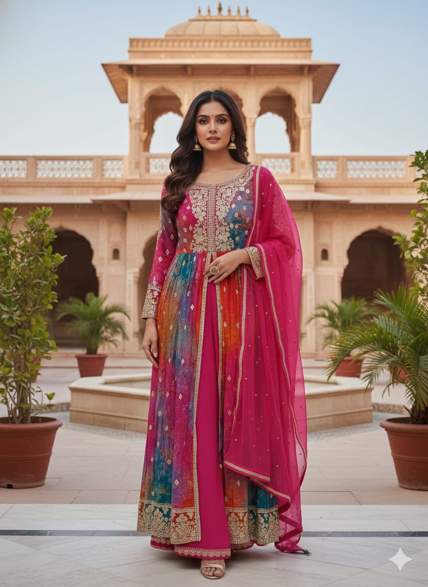 FRONT-CUT INDO-WESTERN STYEL PARTY WEAR