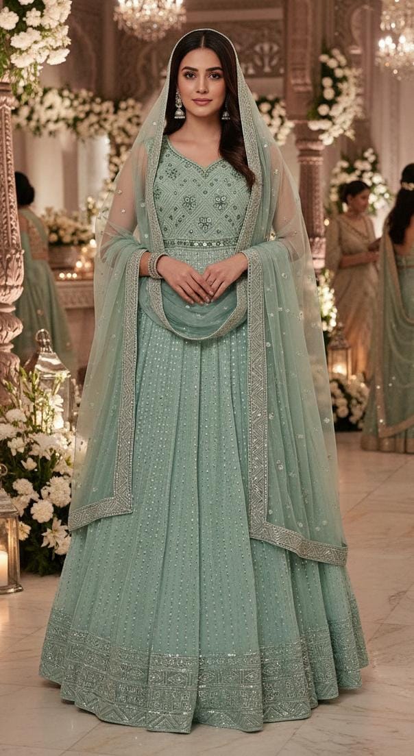 GEORGETTE ANARKALI DRESS FLOOR LENGTH GOWN