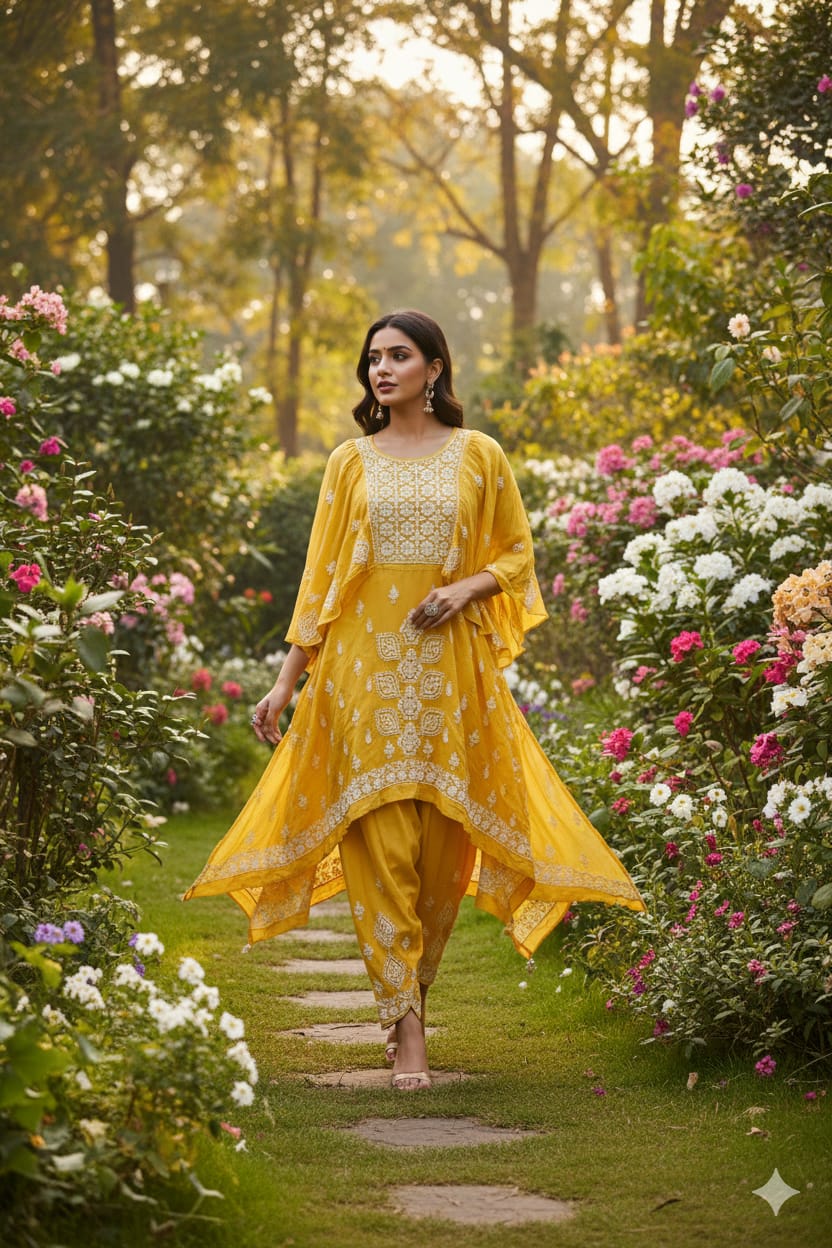 LAKHNAVI KURTI SET