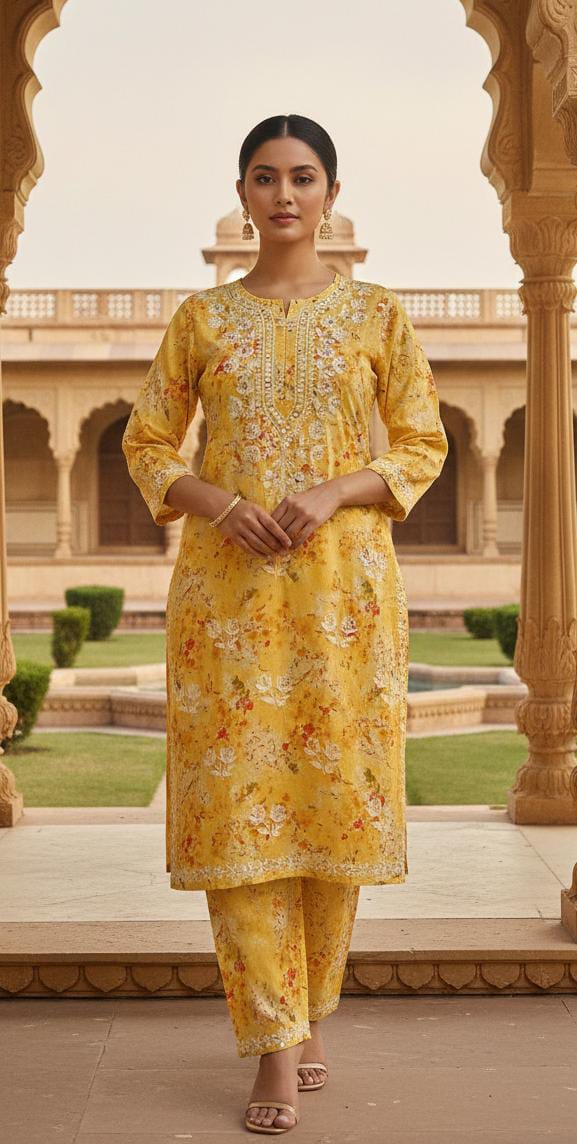 LAKAHNAVI KURTI SET