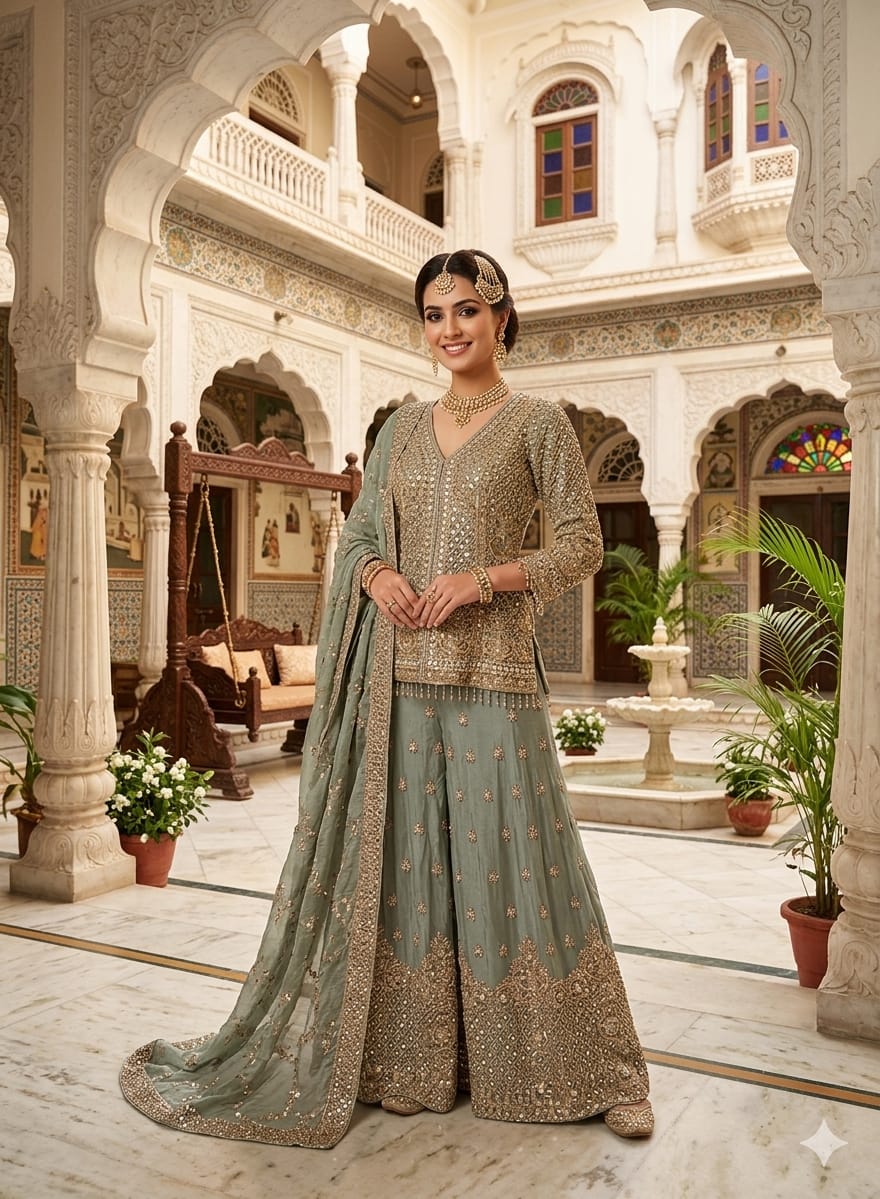 HALDI,MEHENDI FUNCTIONAL PARTY WEAR OUTFIT