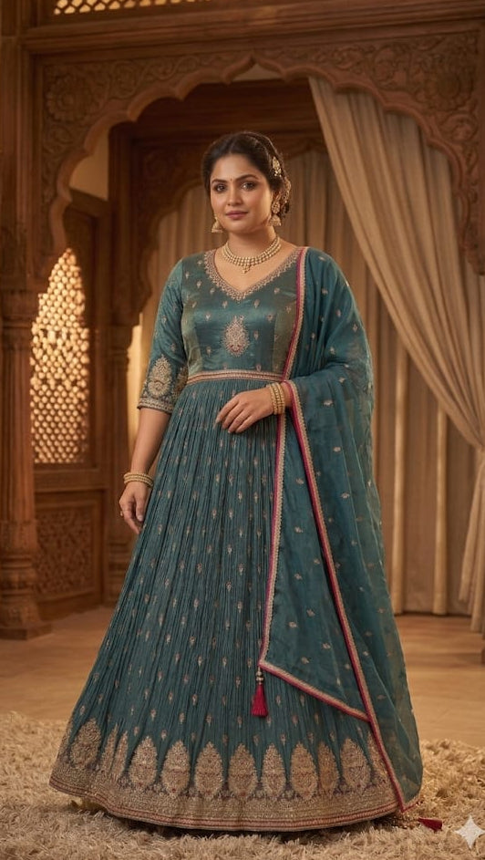 FESTIVE ANARKALI DRESS RECEPTIO,WEDDING EVENING OCCASSION