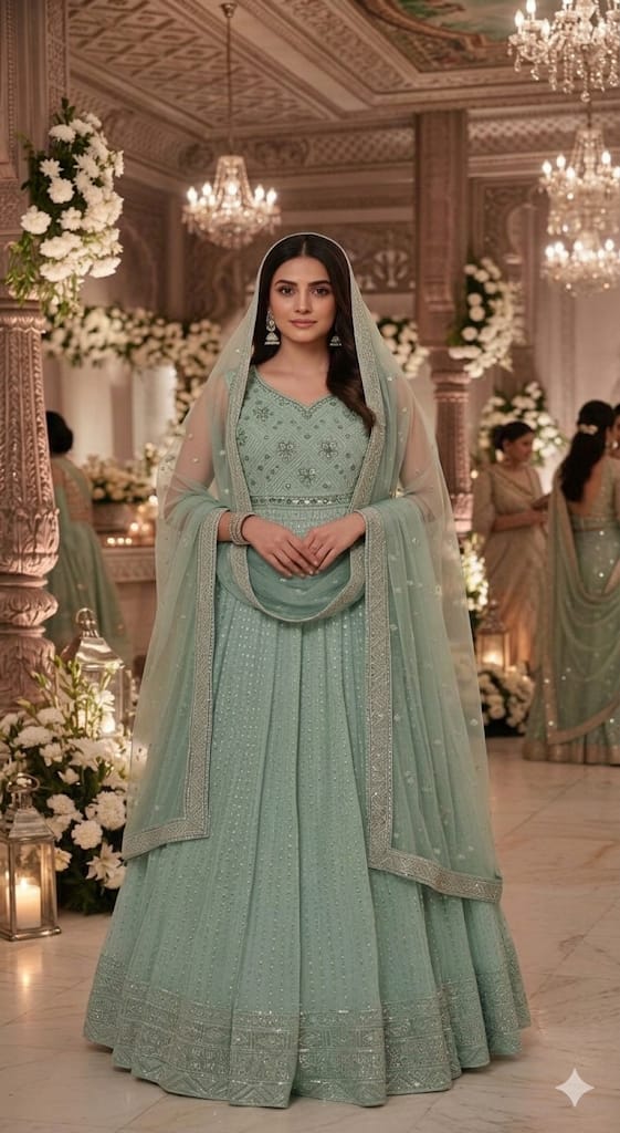 GEORGETTE ANARKALI DRESS FLOOR LENGTH GOWN