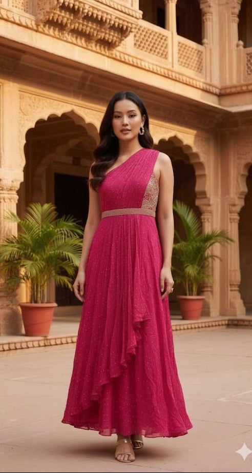 OFF SHOULDER FESTIVE OCCASSION GOWN