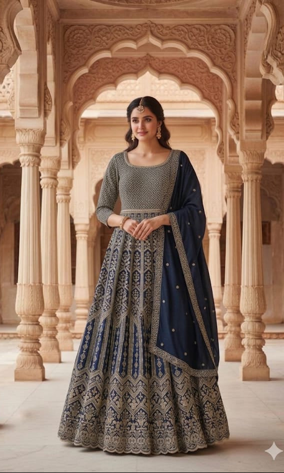 FLOOR LENGTH FESTIVE OCCASSION GOWN