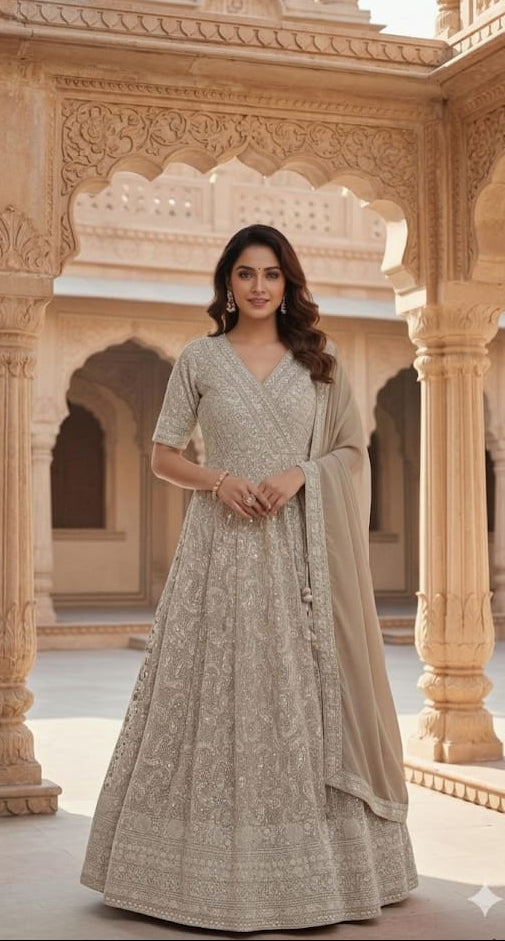 WEDDING RECEPTION PARTY WEAR GOWN