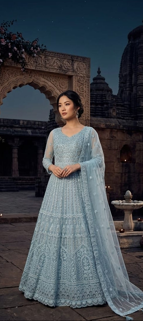 FLOOR LENGTH GOWN,TRADITINOL,PARTY WEAR