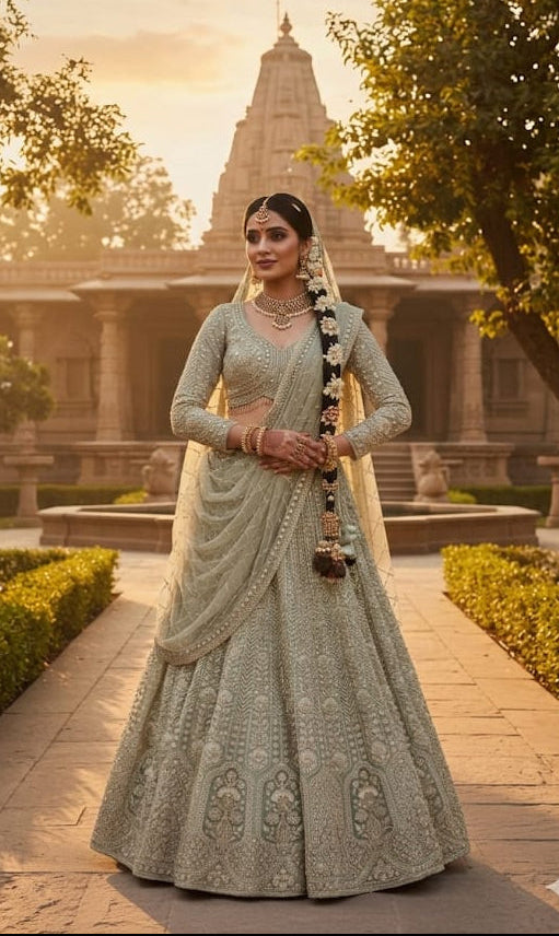 WEDDING,RECEPTION,FUNCTIONAL PARTY WEAR BRIDAL LEHENGA