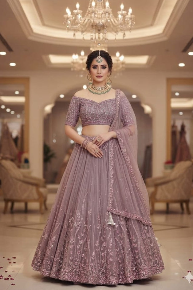 ENGAGEMENT,WEDDING RECEPTION FUNCTIONAL WEAR BRIDAL LEHENGA