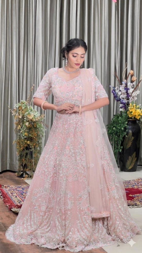 ENGAGEMENT,RECEPTION & WEDDING WEAR DESIGNER LEHENGA CHOLI