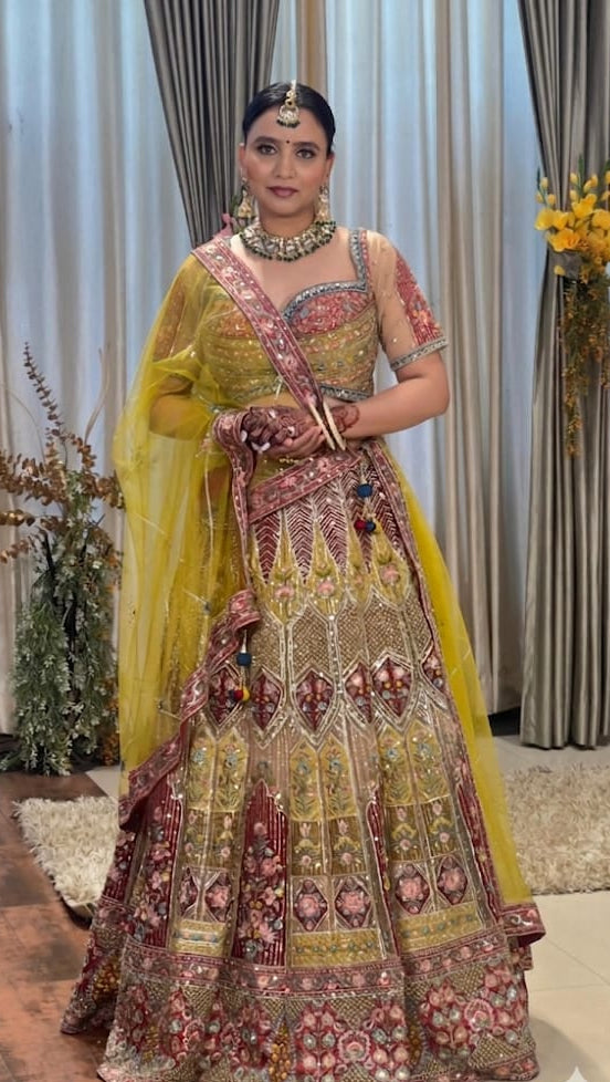 HALDI AND WEDDING FUNCTION WEAR LEHENGA CHOLI