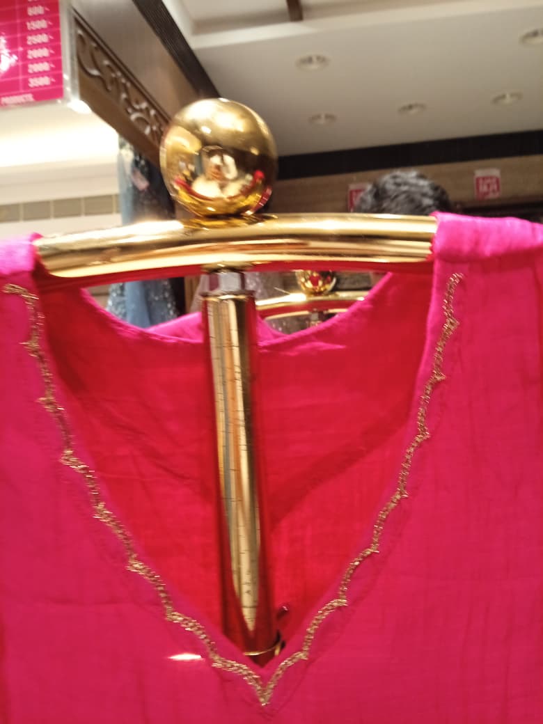Rani Pink Gathered Anarkali Suit Set with Dupatta