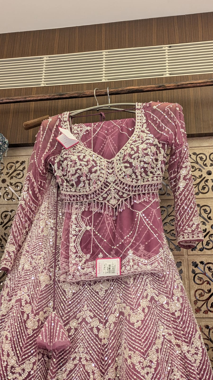Hand-Embellished Mauve-Pink Bridal Lehenga Choli