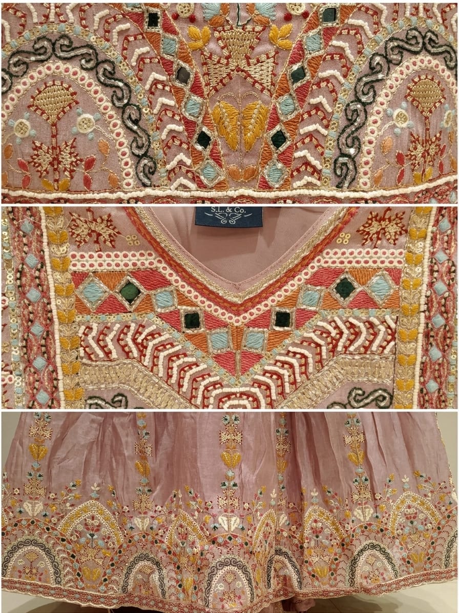 Ethereal Mauve Silk Embroidered Kurta & Lehenga-Sharara Set with Dupatta