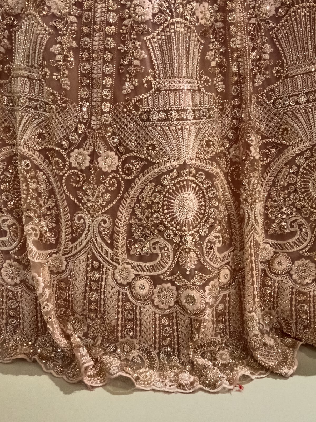 exquisite pastel peach lehenga choli