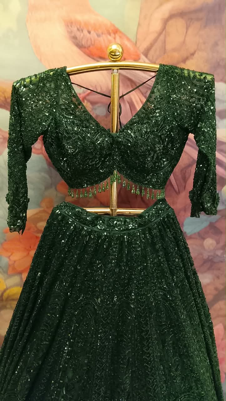 Emerald Sequin Extravaganza Lehenga Choli