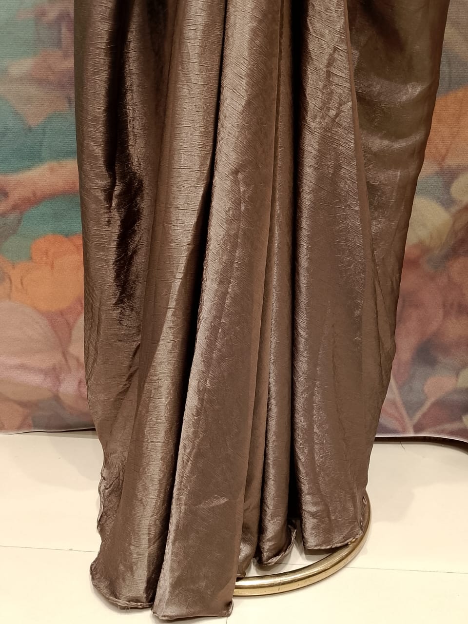 Metallic Halter Neck Top & Draped Dhoti Skirt Set.
