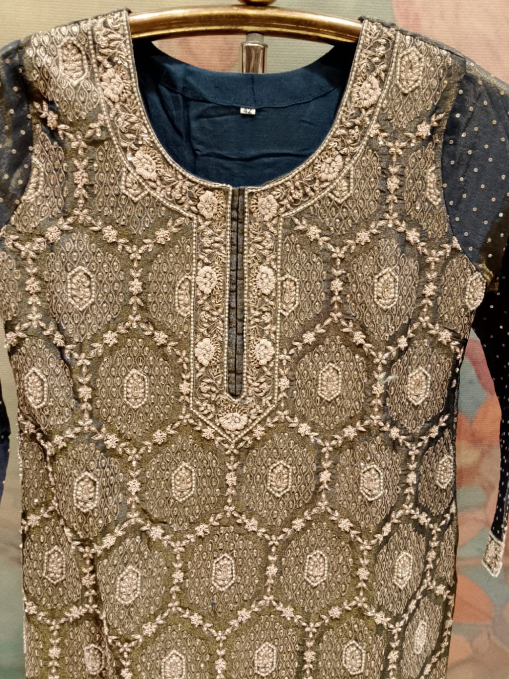 Teal Blue Georgette Sharara Suit