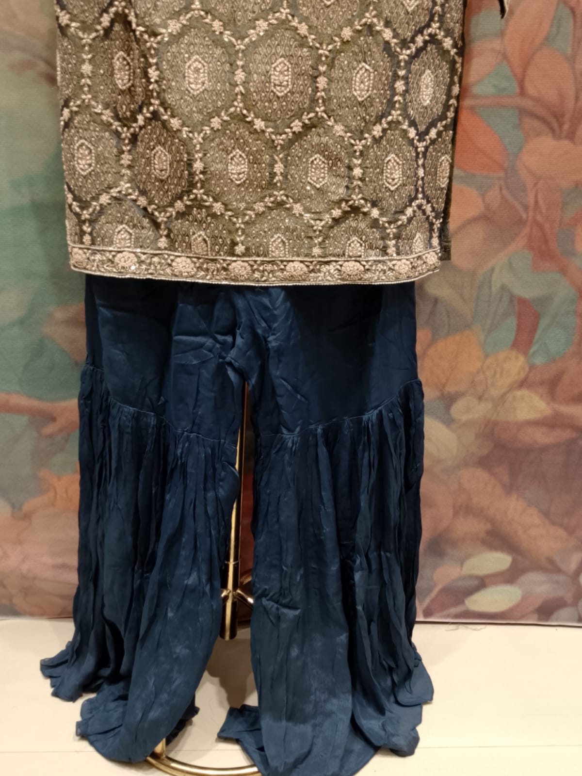 Teal Blue Georgette Sharara Suit