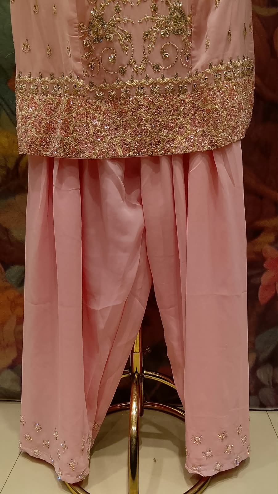 Blush Pink Hand Embroidered Patiala Salwar Suit Set