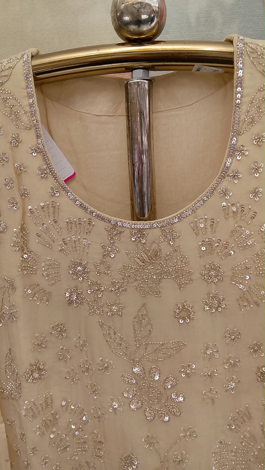 Ombre Lavender & Cream Sequined Palazzo Suit Set