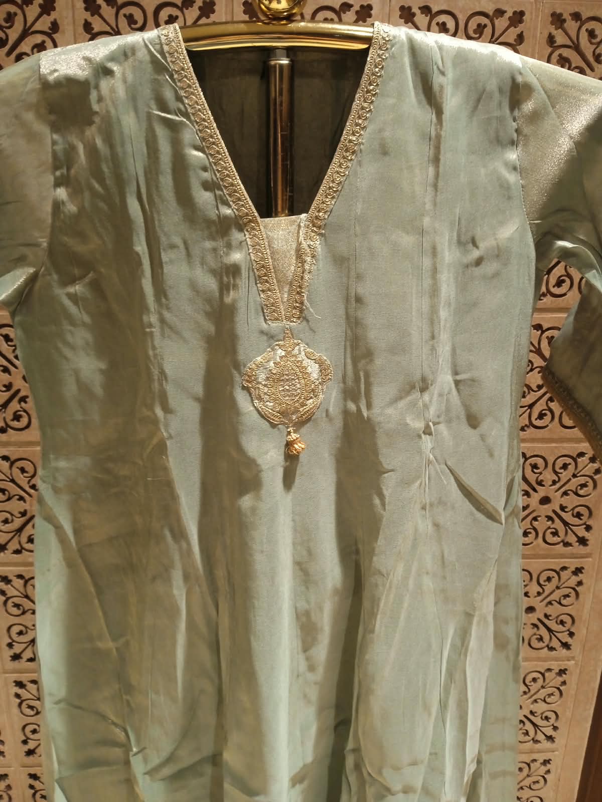 Serene Mint Green Simmer Silk Anarkali Suit Set