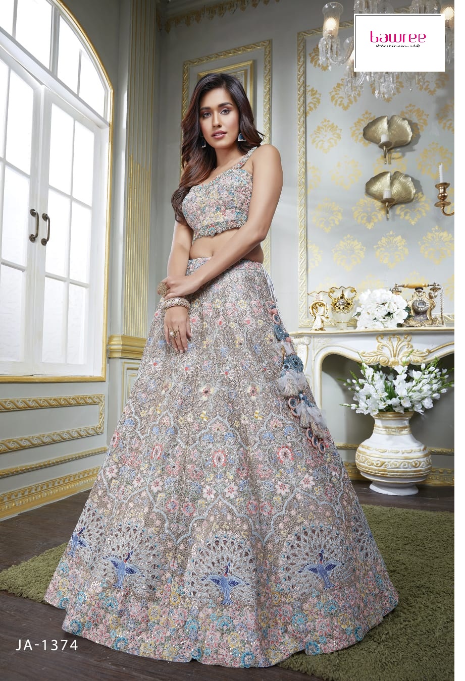 Bipson Kashmiri Queen Vol.5 Designer Embroidery Work Wedding Wear Dress  Material