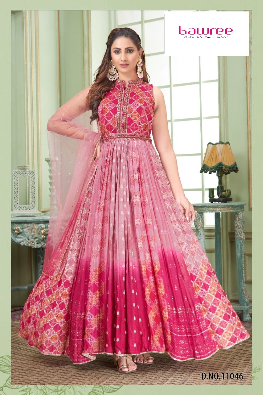 Buy Pink Net Embroidered Gown Party Wear Online at Best Price | Cbazaar