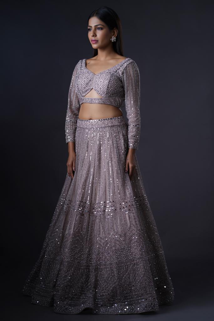 Buy Vintage Peach Lehenga Set by Designer Neeta Lulla Online at Ogaan.com